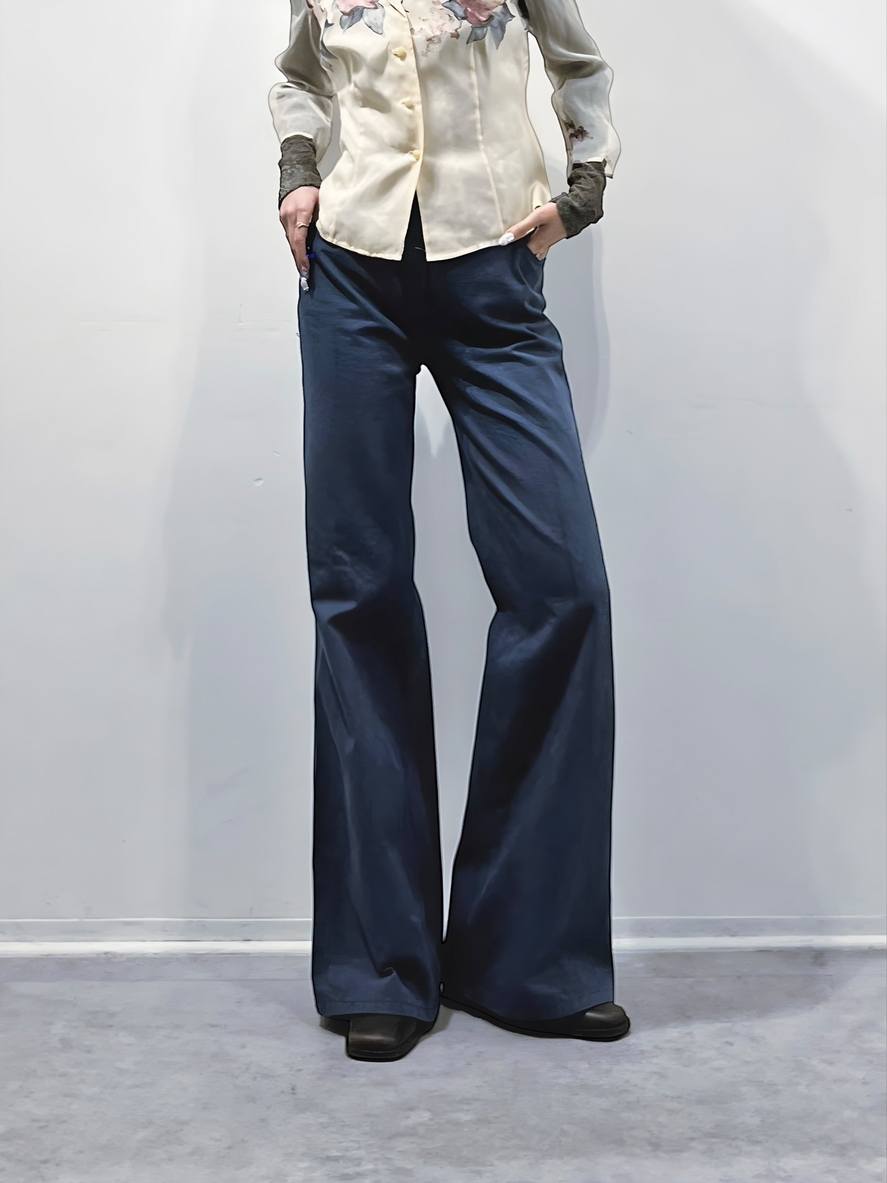インディゴ コットン フレア パンツ 70s ヴィンテージ古着
