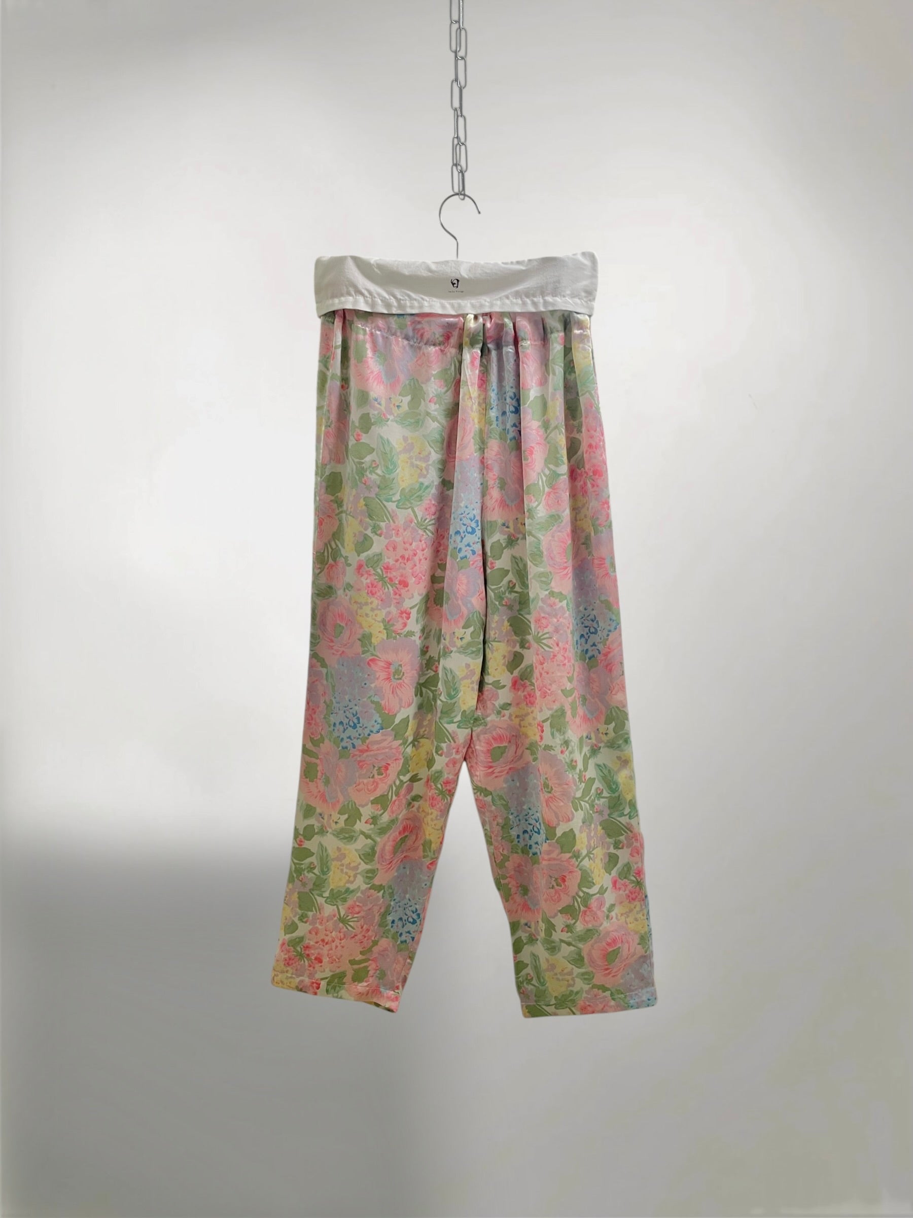 パステル 花柄 プリーツ パンツ 80s ヴィンテージ古着